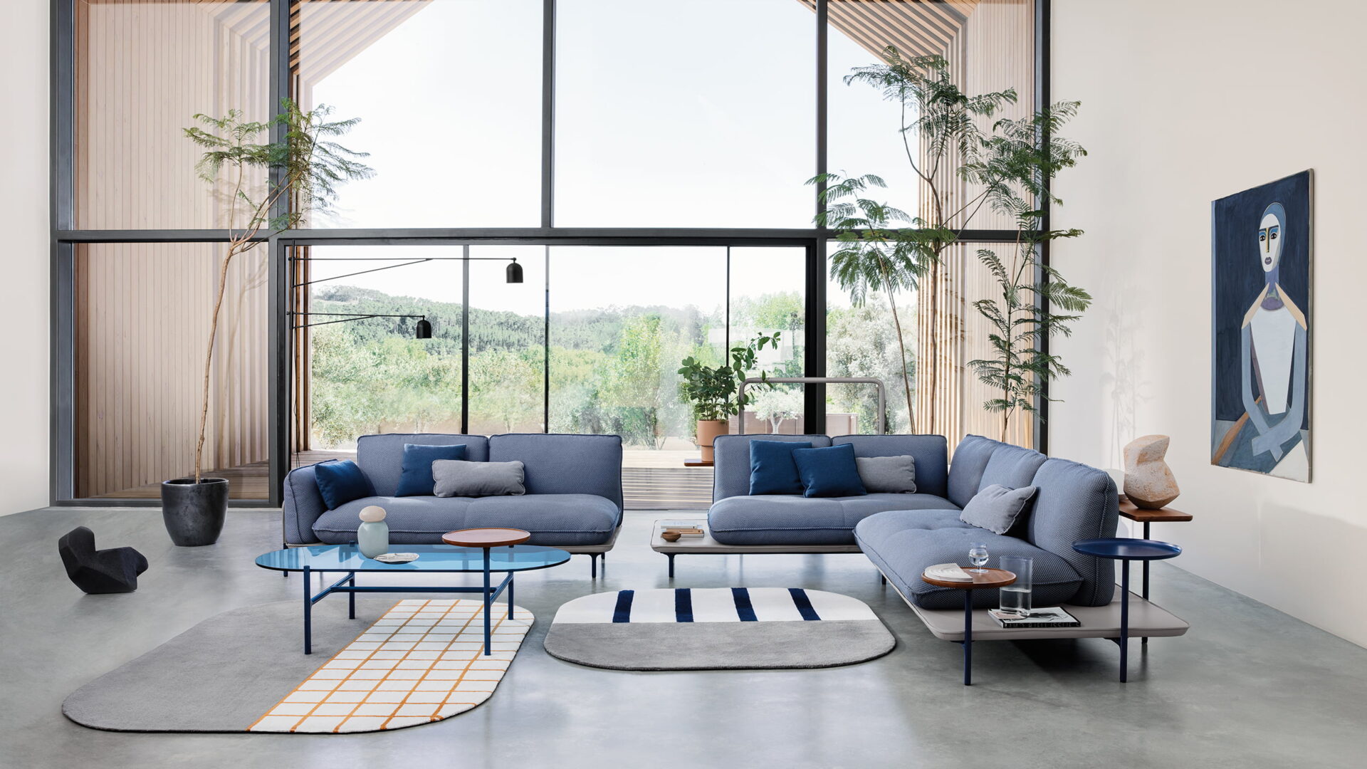 Rolf Benz Sofa blau