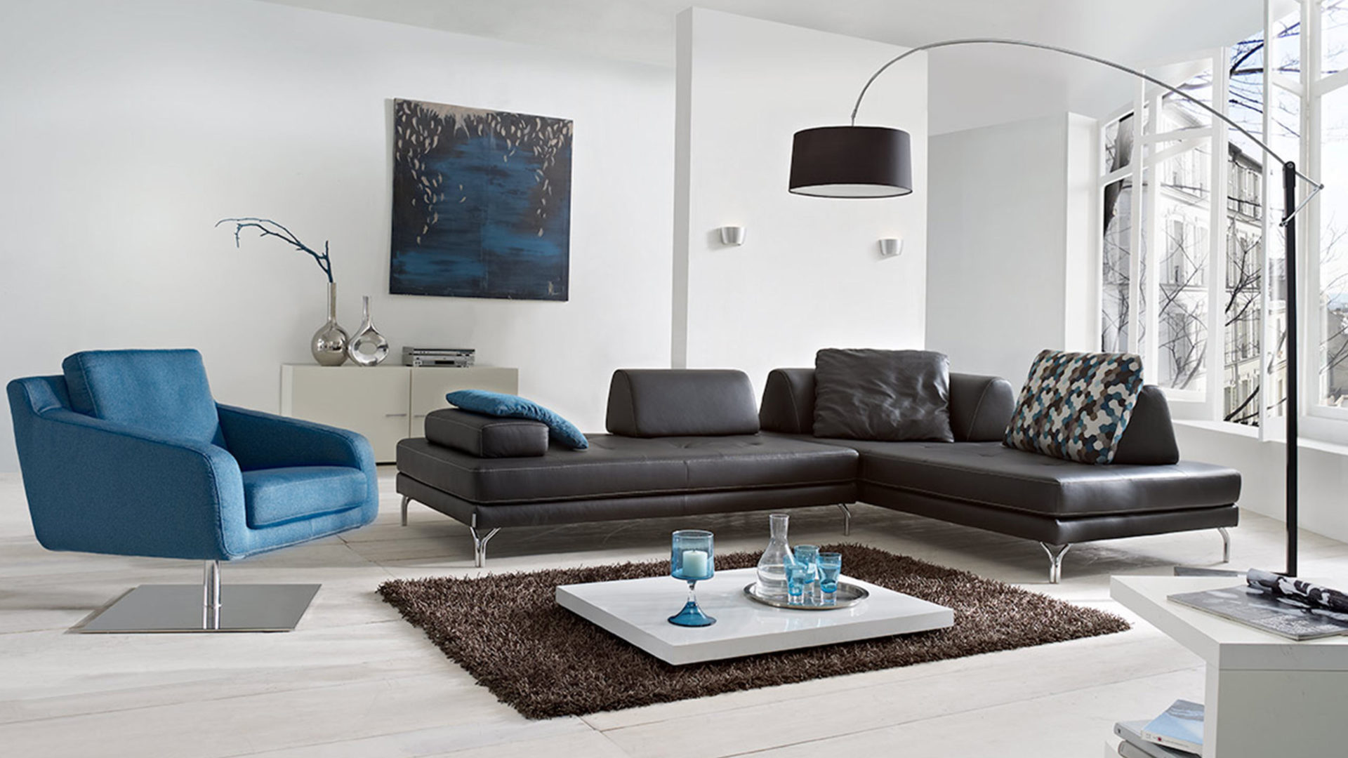 w schillig sofa maxx im minimalismus wohnzimmer blau schwarzz