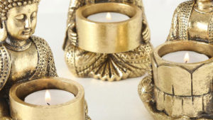 goldene teelichthalter von boltze in buddha form