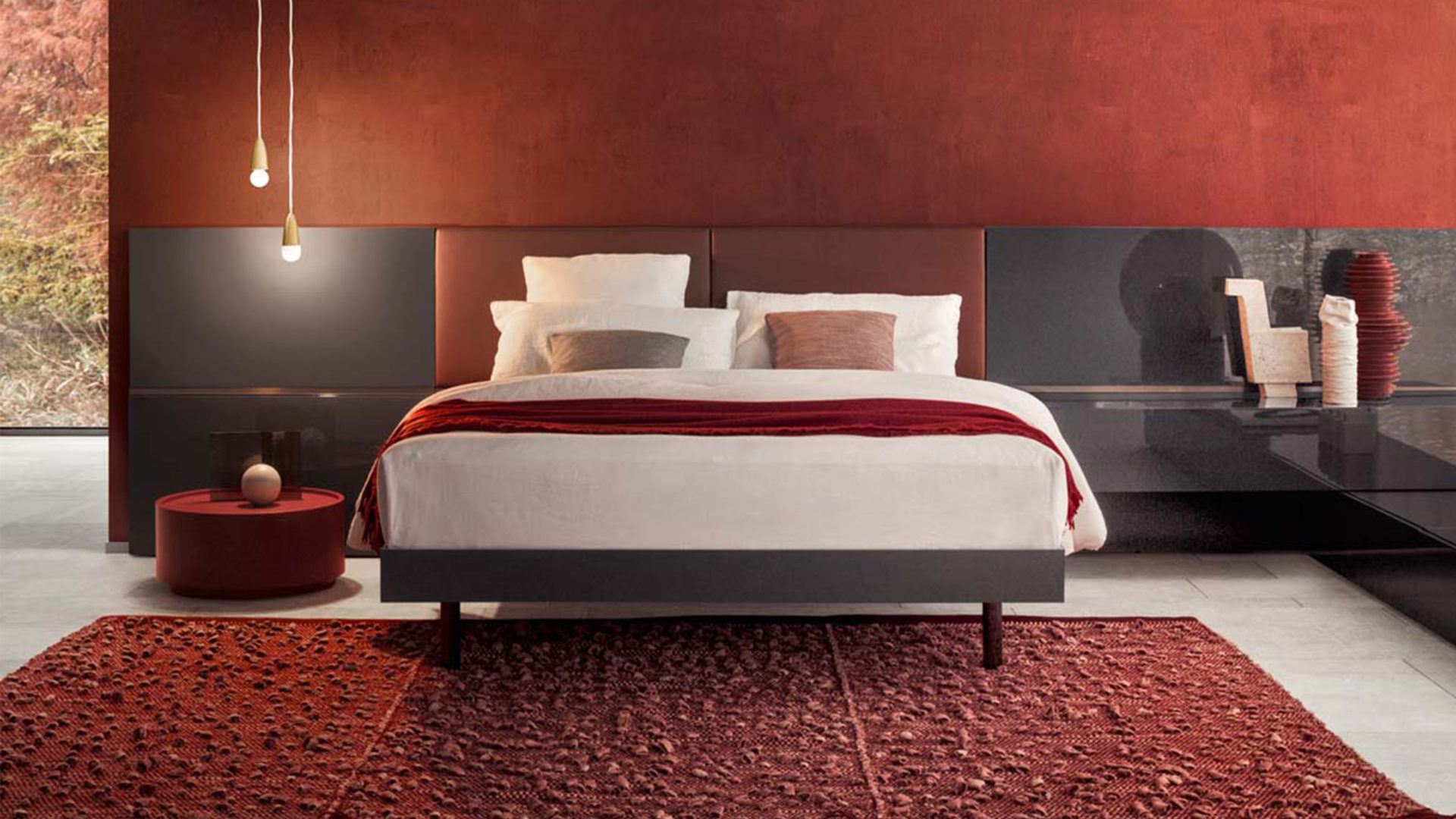 pianca design schlafzimmer in rot schwarz