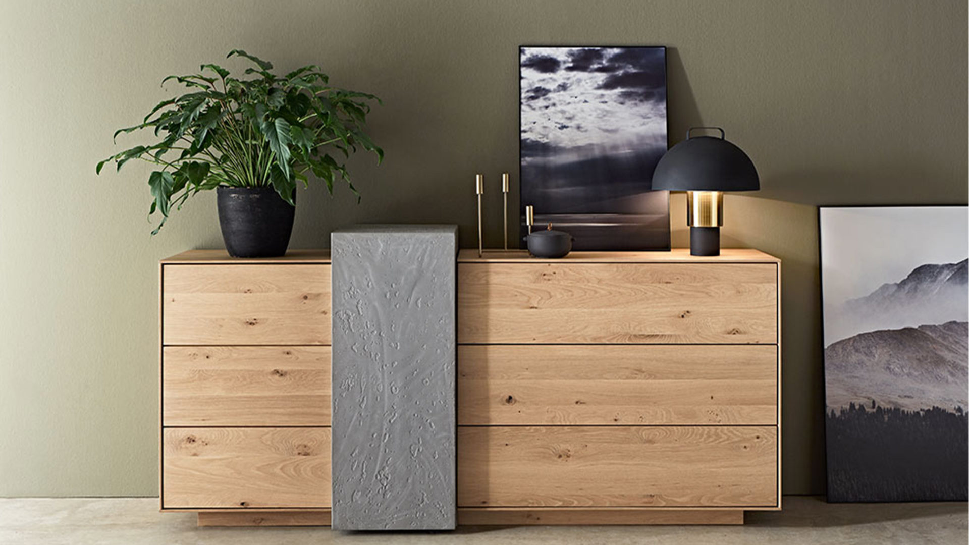 hartmann sideboard in holz beton mix