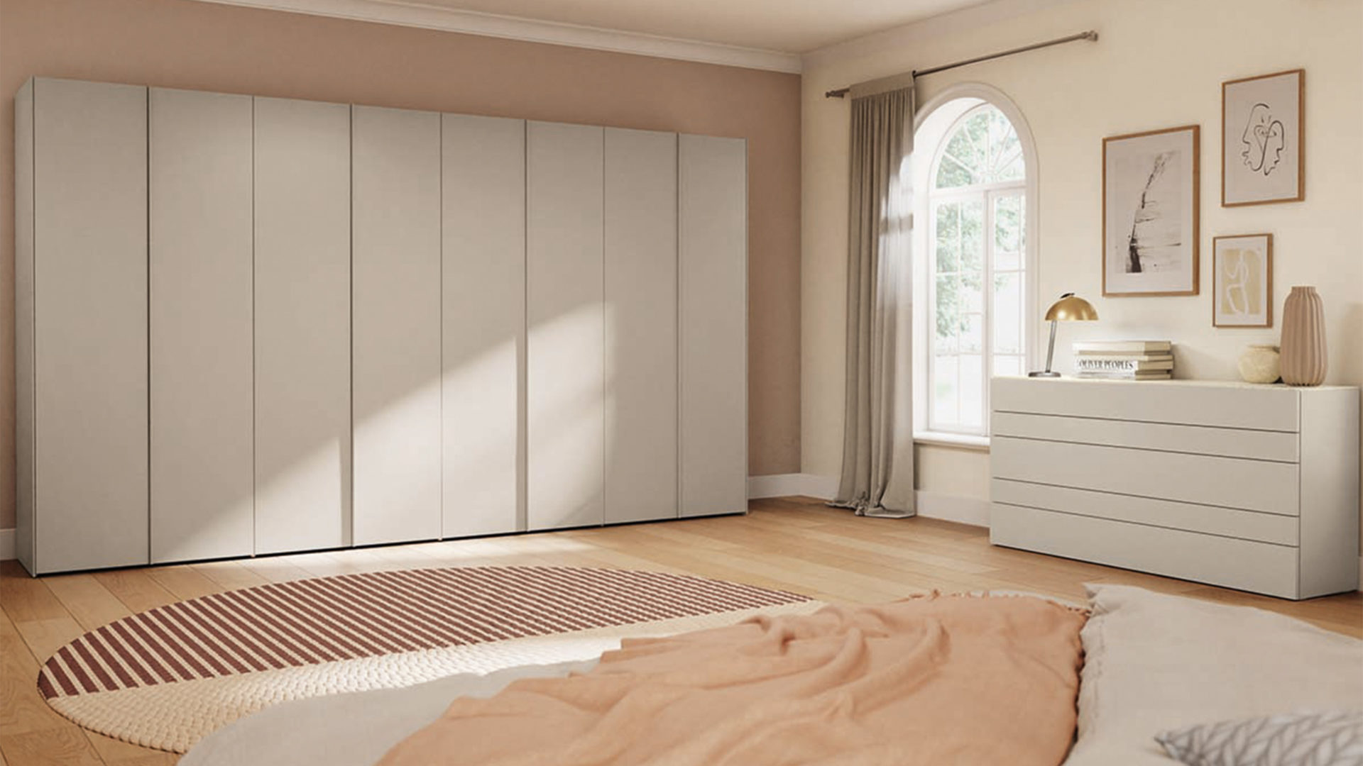 hülsta multiforma kleiderschrank und kommode im schlafzimmer beige braun